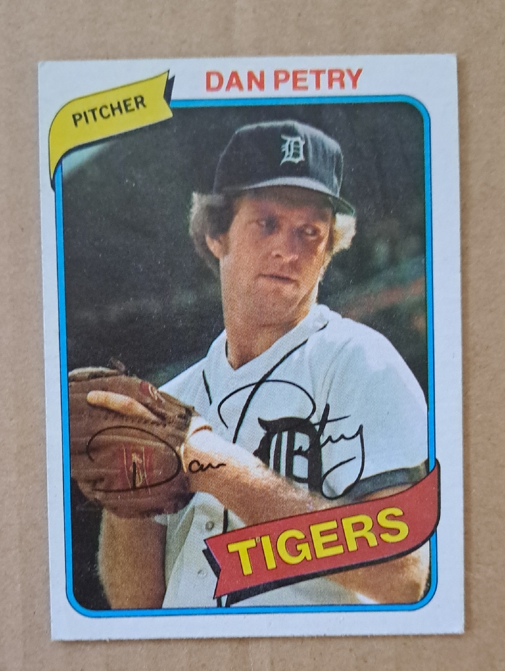 Vintage Dan Petry Baseball Card - Blue Background